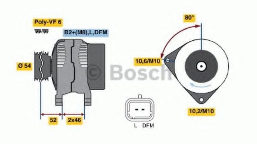 Generator / Alternator CITROEN BERLINGO caroserie (M) (1996 - 2016) BOSCH 0 986 046 240 piesa NOUA