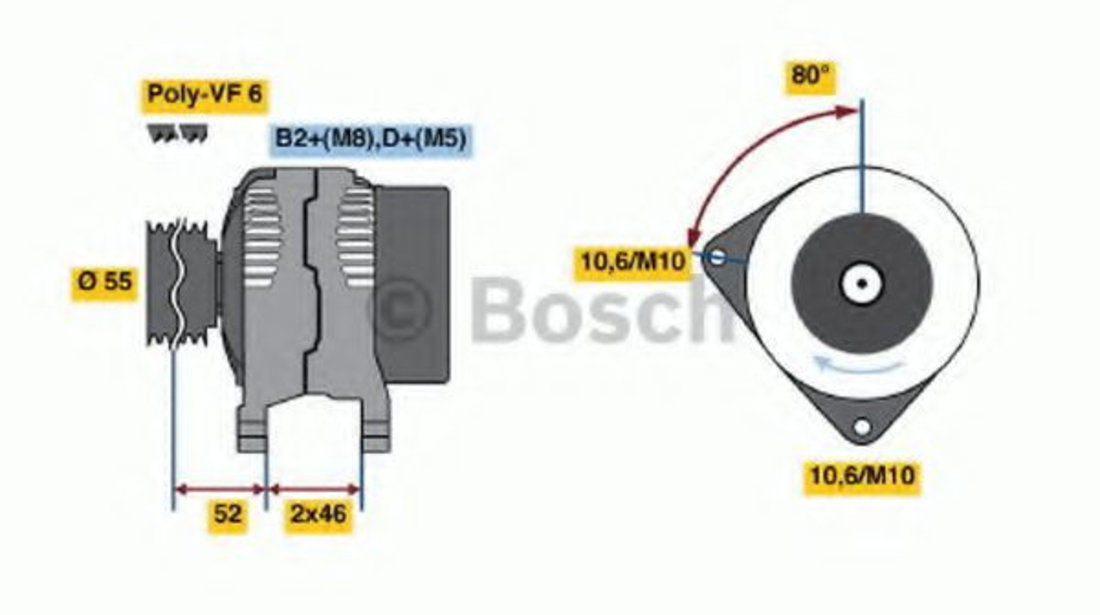 Generator / Alternator CITROEN C5 I (DC) (2001 - 2004) BOSCH 0 986 044 400 piesa NOUA