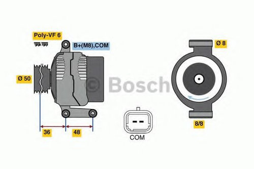 Generator / Alternator CITROEN C5 III (RD) (2008 - 2016) BOSCH 0 986 048 740 piesa NOUA