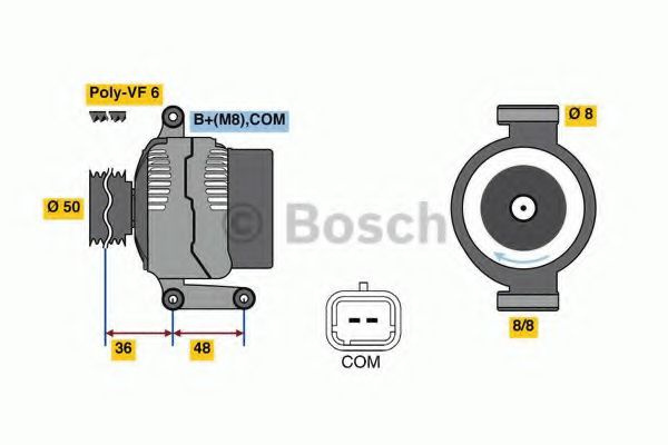 Generator / Alternator CITROEN DS3 (2009 - 2015) BOSCH 0 986 048 740 piesa NOUA
