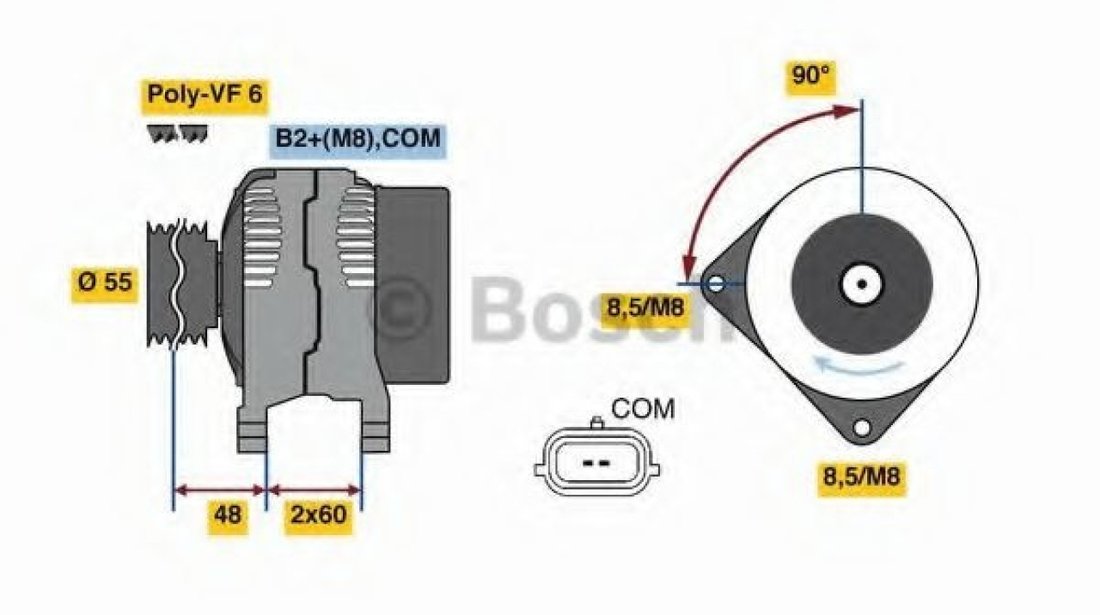 Generator / Alternator DACIA LODGY (2012 - 2016) BOSCH 0 986 080 410 piesa NOUA