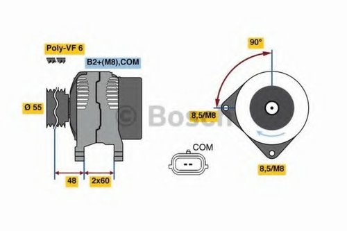 Generator / Alternator DACIA LODGY (2012 - 2016) BOSCH 0 986 080 410 piesa NOUA