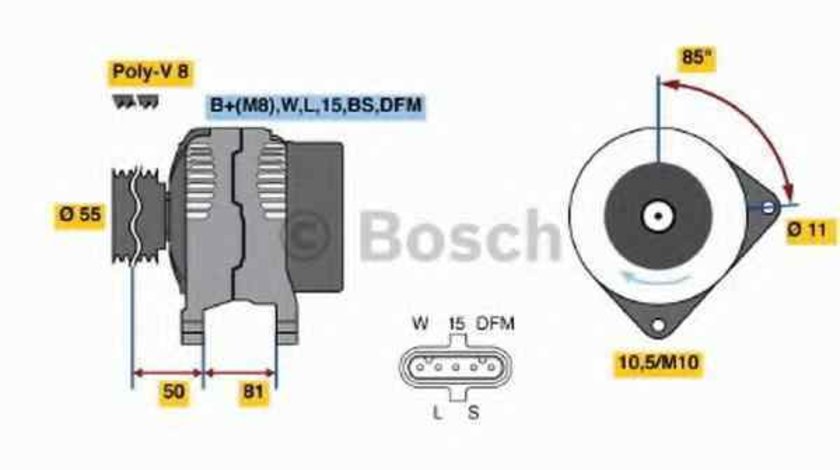 Generator / Alternator DAF LF 45 BOSCH 0 124 655 006