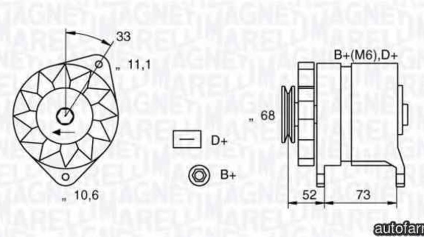 Generator / Alternator FIAT 126 MAGNETI MARELLI 063321154010