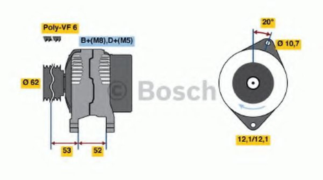 Generator / Alternator FIAT BRAVO I (182) (1995 - 2001) BOSCH 0 986 049 231 piesa NOUA