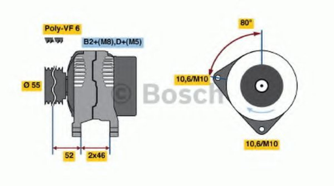 Generator / Alternator FIAT DUCATO caroserie (244) (2002 - 2016) BOSCH 0 986 044 400 piesa NOUA