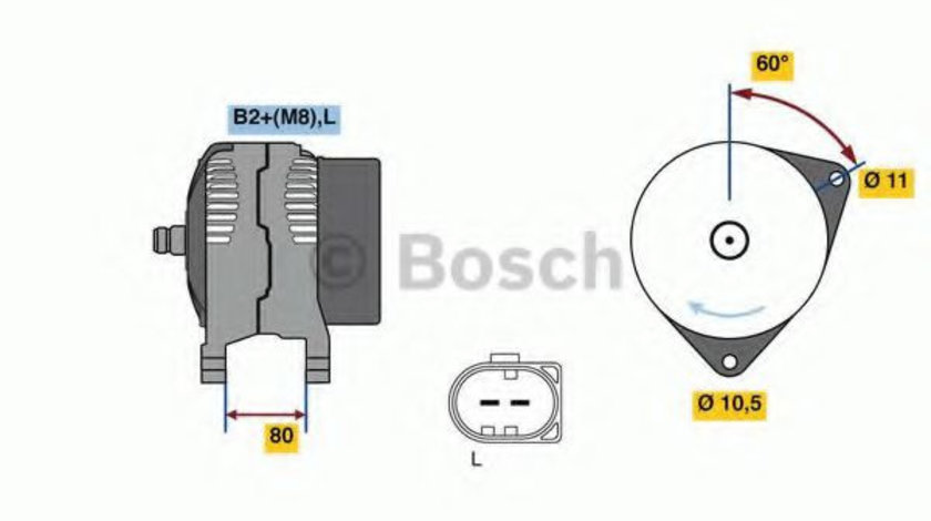 Generator / Alternator FIAT DUCATO platou / sasiu (250, 290) (2006 - 2016) BOSCH 0 986 049 950 piesa NOUA