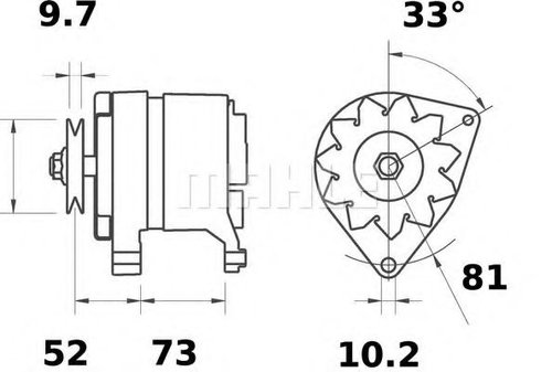 Generator / Alternator FIAT FIORINO Pick up (147) (1977 - 1988) MAHLE ORIGINAL MG 535 piesa NOUA