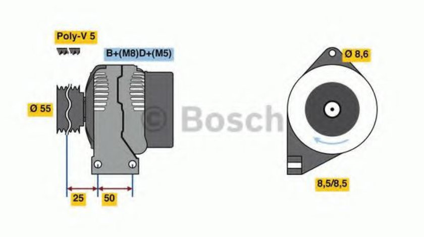 Generator / Alternator FIAT LINEA (323) (2007 - 2016) BOSCH 0 986 049 540 piesa NOUA