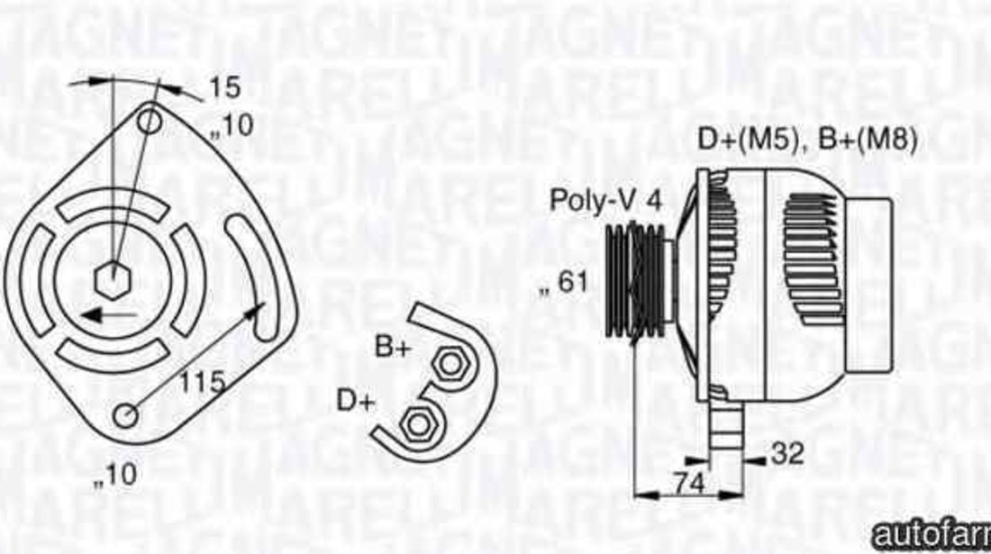 Generator / Alternator FIAT PALIO Weekend 178DX MAGNETI MARELLI 063321863010