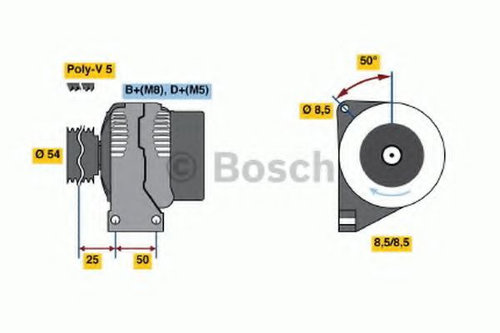 Generator / Alternator FIAT PANDA (312) (2012 - 2016) BOSCH 0 986 049 081 piesa NOUA