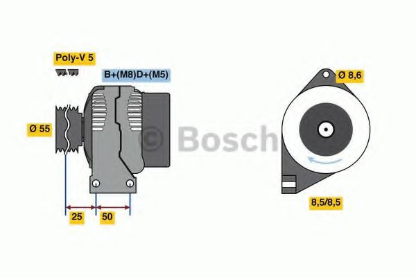 Generator / Alternator FIAT PRATICO platou / sasiu (263) (2010 - 2016) BOSCH 0 986 049 540 piesa NOUA