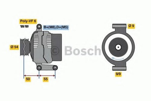 Generator / Alternator FIAT PUNTO (188) (1999 - 2016) BOSCH 0 986 048 771 piesa NOUA