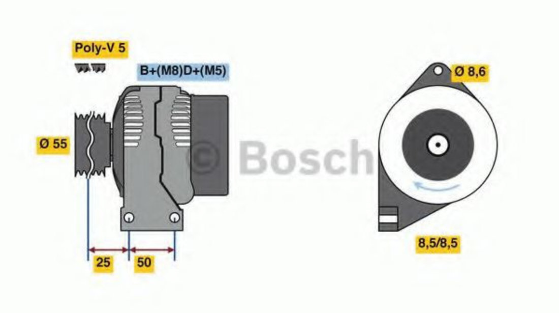 Generator / Alternator FIAT PUNTO (199) (2012 - 2016) BOSCH 0 986 049 540 piesa NOUA