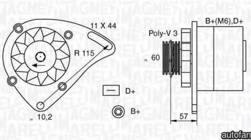 Generator / Alternator FIAT PUNTO Cabriolet 176C MAGNETI MARELLI 063321173010