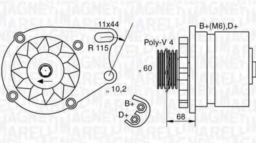 Generator / Alternator FIAT PUNTO Cabriolet 176C MAGNETI MARELLI 063321747010