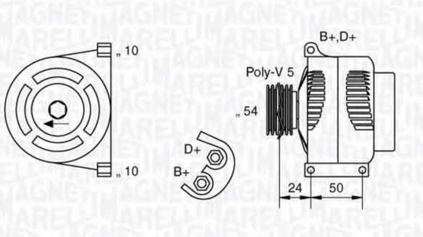Generator / Alternator FIAT PUNTO EVO 199 MAGNETI MARELLI 063377027010