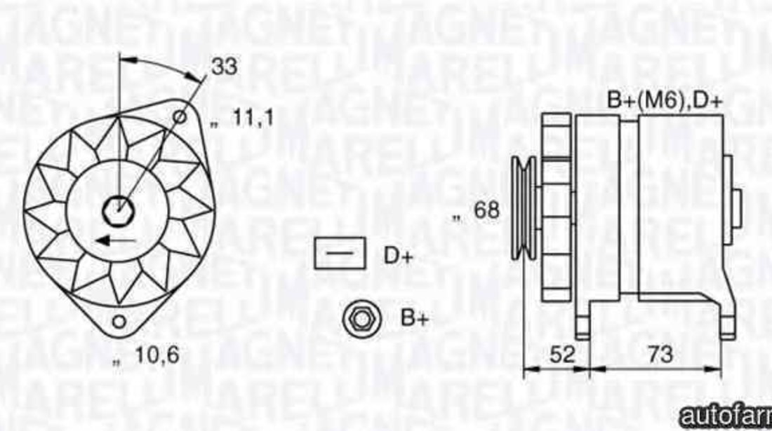 Generator / Alternator FIAT REGATA 138 MAGNETI MARELLI 063321154010