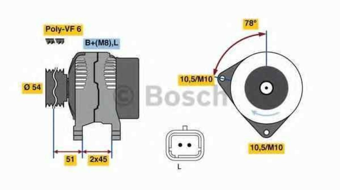Generator / Alternator FIAT SCUDO caroserie (270_) BOSCH 0 986 080 660