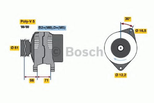 Generator / Alternator FIAT STILO Multi Wagon (192) (2003 - 2008) BOSCH 0 986 042 000 piesa NOUA