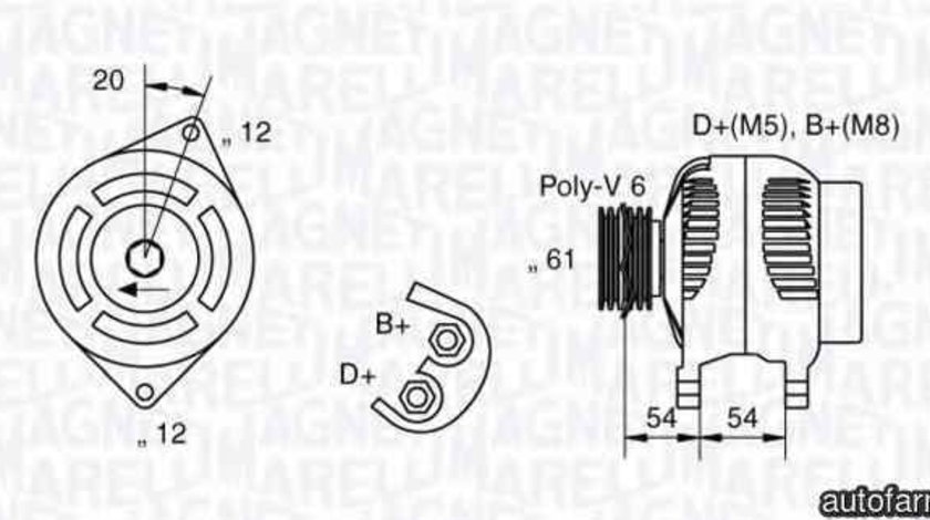 Generator / Alternator FIAT STILO Multi Wagon 192 MAGNETI MARELLI 063321833010