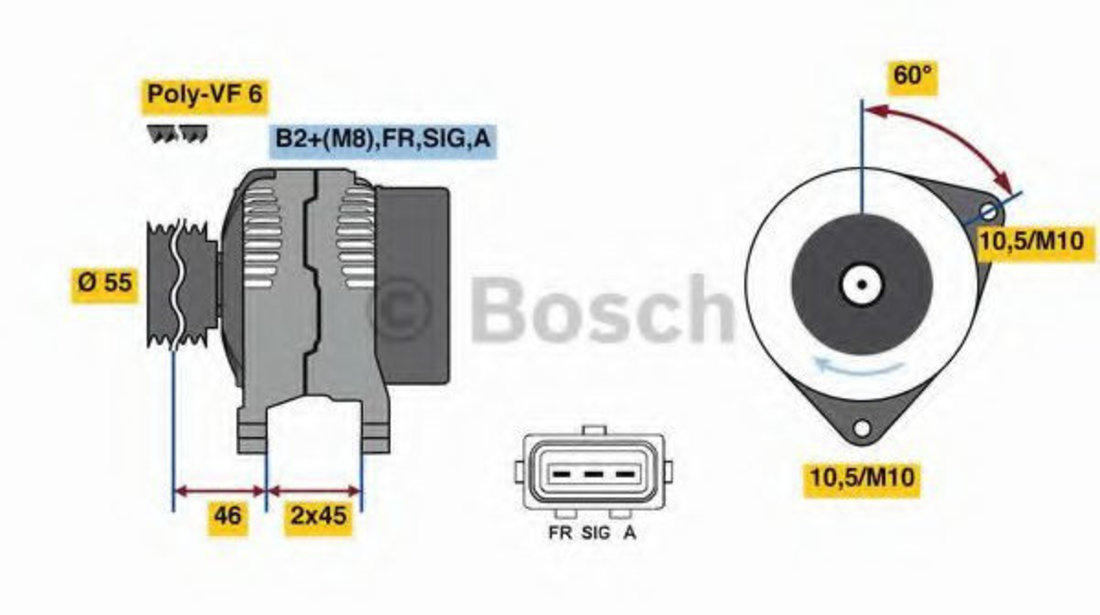 Generator / Alternator FORD C-MAX (DM2) (2007 - 2016) BOSCH 0 986 049 071 piesa NOUA
