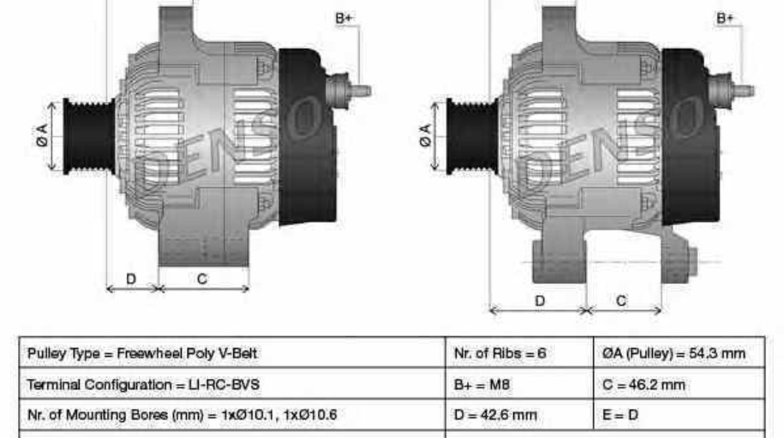 Generator / Alternator FORD C-MAX DM2 Producator DENSO DAN1119