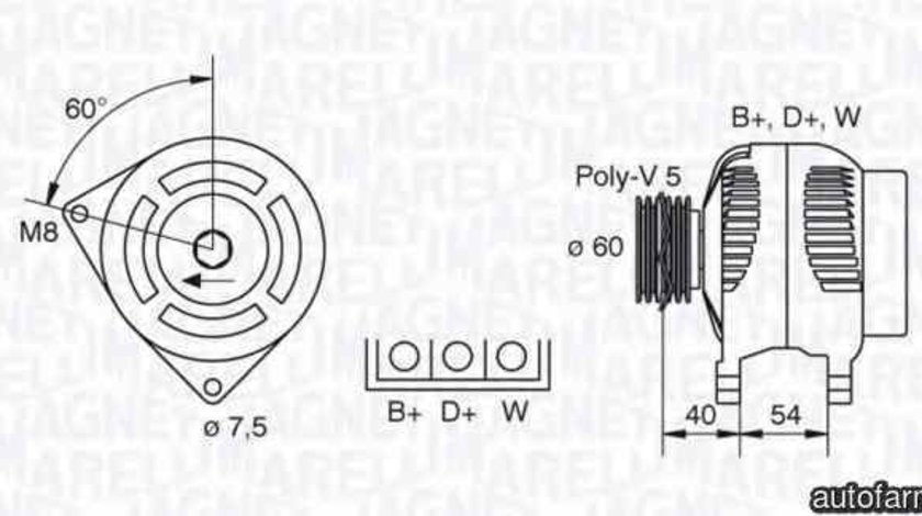 Generator / Alternator FORD ESCORT CLASSIC AAL ABL MAGNETI MARELLI 063341730010