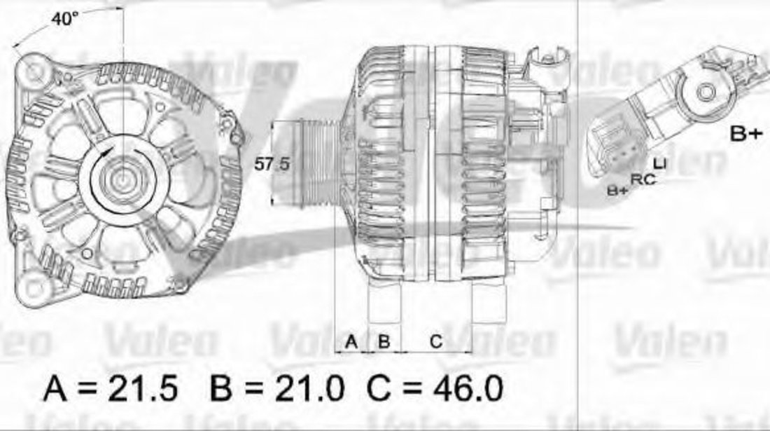 Generator / Alternator FORD FIESTA V (JH, JD) (2001 - 2010) VALEO 437432 piesa NOUA