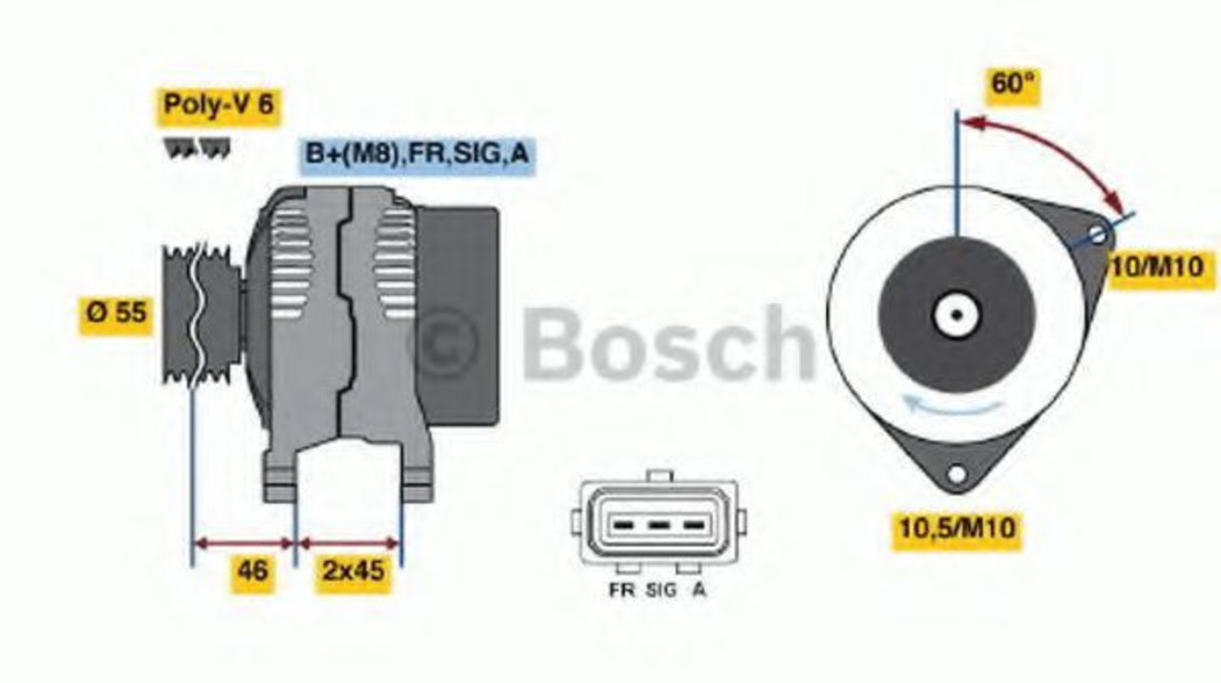 Generator / Alternator FORD FUSION (JU) (2002 - 2012) BOSCH 0 986 049 151 piesa NOUA