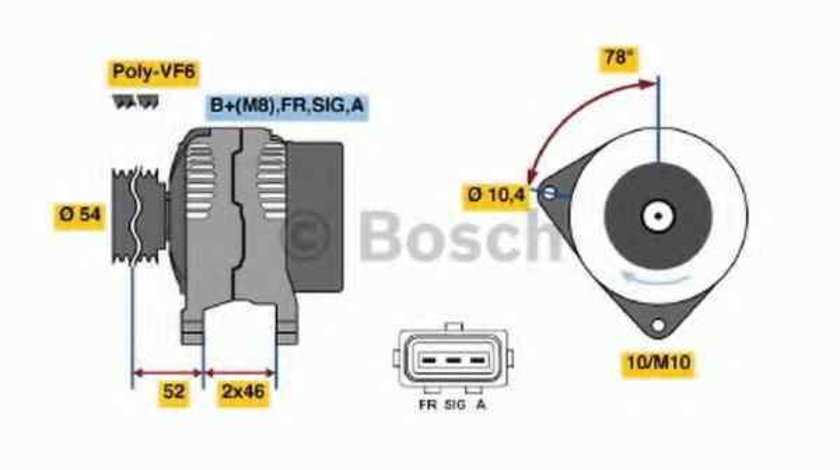 Generator / Alternator FORD FUSION JU BOSCH 0 986 049 171