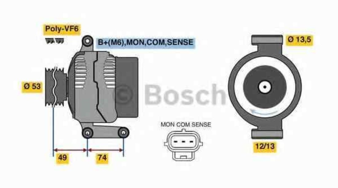Generator / Alternator FORD MONDEO III limuzina (B4Y) BOSCH 0 986 049 520