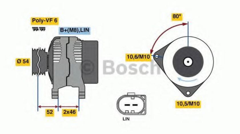 Generator / Alternator FORD MONDEO IV Limuzina (BA7) (2007 - 2016) BOSCH 0 986 081 190 piesa NOUA