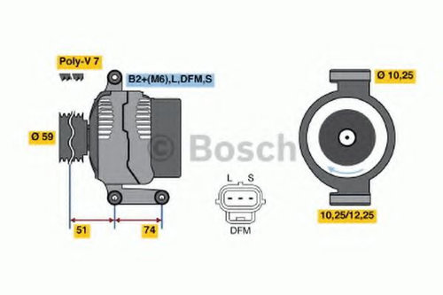 Generator / Alternator FORD TRANSIT bus (FD, FB, FS, FZ, FC) (2000 - 2006) BOSCH 0 986 045 370 piesa...