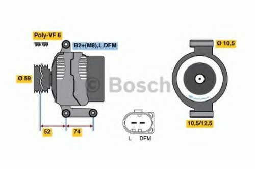 Generator / Alternator FORD TRANSIT platou / sasiu (2006 - 2014) BOSCH 0 986 047 910 piesa NOUA