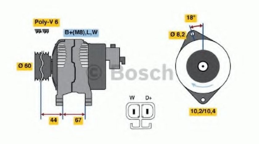Generator / Alternator HONDA CIVIC VII Hatchback (EU, EP, EV) (1999 - 2006) BOSCH 0 986 043 981 piesa NOUA