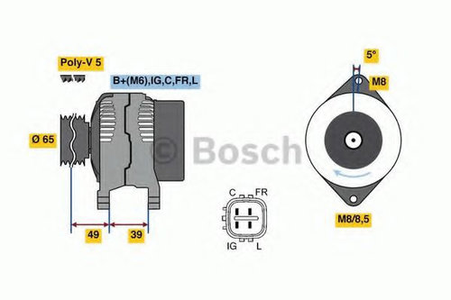 Generator / Alternator HONDA JAZZ II (GD) (2002 - 2008) BOSCH 0 986 080 570 piesa NOUA