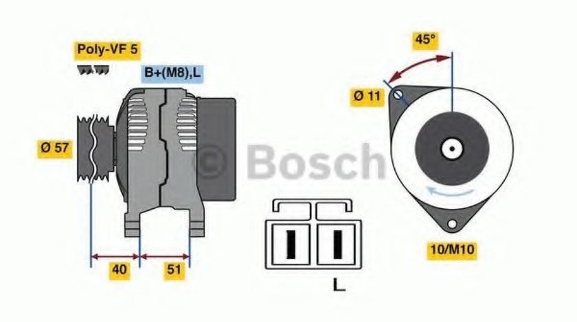 Generator / Alternator HYUNDAI ACCENT III limuzina (MC) (2005 - 2010) BOSCH 0 986 081 060 piesa NOUA