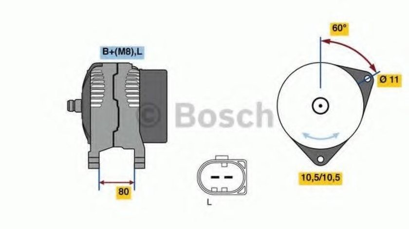 Generator / Alternator IVECO DAILY III bus (1999 - 2006) BOSCH 0 986 080 060 piesa NOUA