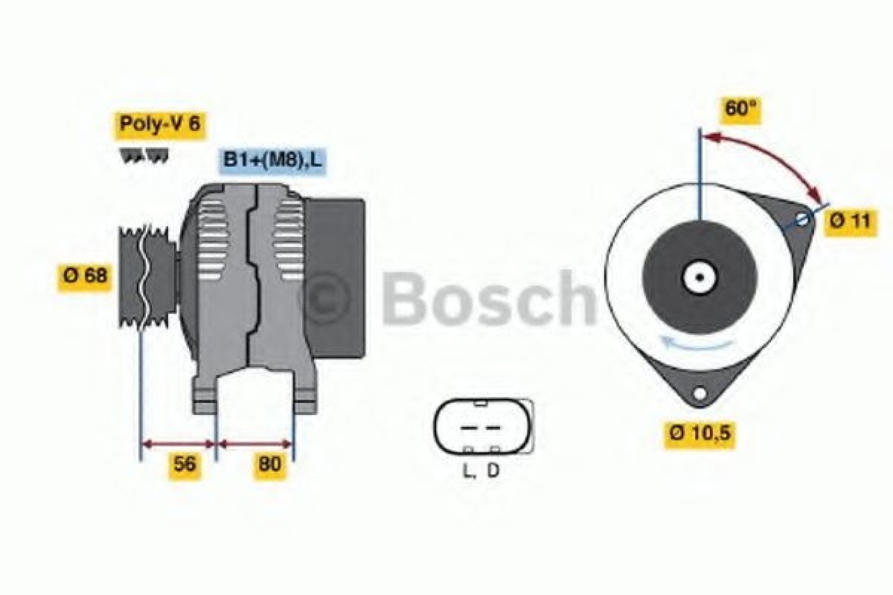 Generator / Alternator IVECO DAILY III caroserie inchisa/combi (1997 - 2007) BOSCH 0 986 041 960 piesa NOUA