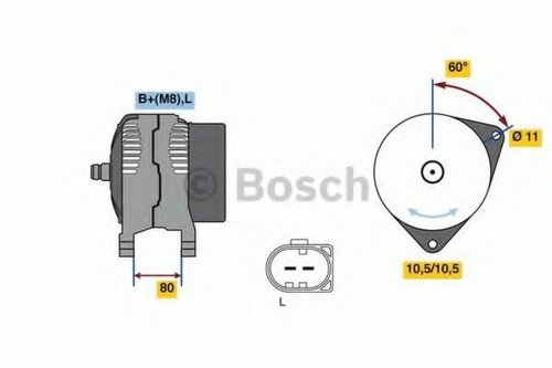 Generator / Alternator IVECO DAILY IV caroserie inchisa/combi (2006 - 2012) BOSCH 0 986 080 060 pies...
