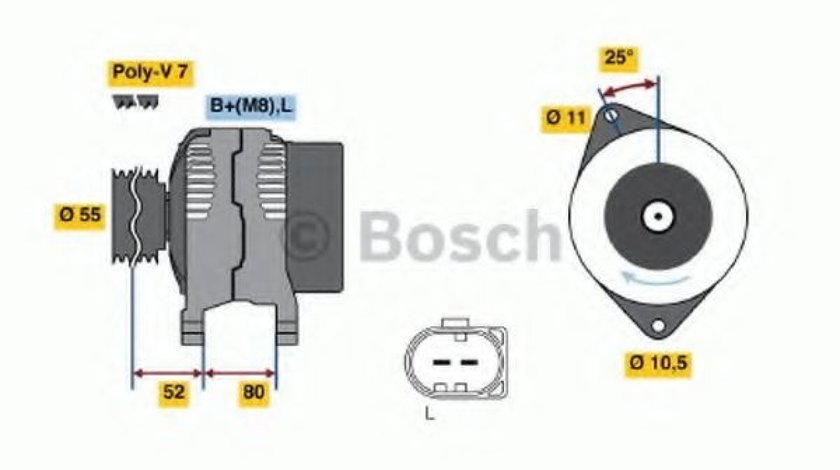 Generator / Alternator IVECO DAILY V autobasculanta (2011 - 2014) BOSCH 0 986 046 060 piesa NOUA
