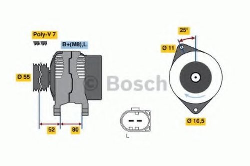 Generator / Alternator IVECO DAILY V caroserie inchisa/combi (2011 - 2014) BOSCH 0 986 046 060 piesa...