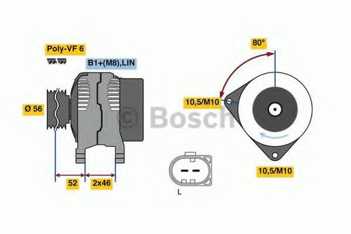 Generator / Alternator LAND ROVER FREELANDER 2 (LF, FA) (2006 - 2014) BOSCH 0 986 081 390 piesa NOUA