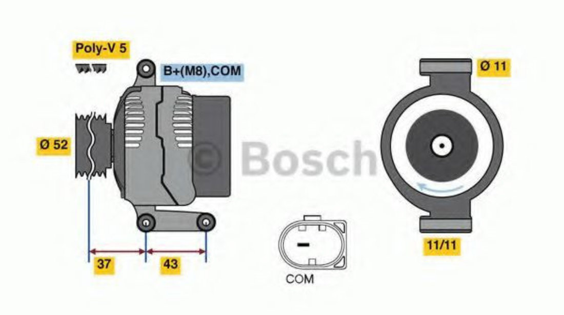 Generator / Alternator MERCEDES B-CLASS (W245) (2005 - 2011) BOSCH 0 986 080 500 piesa NOUA