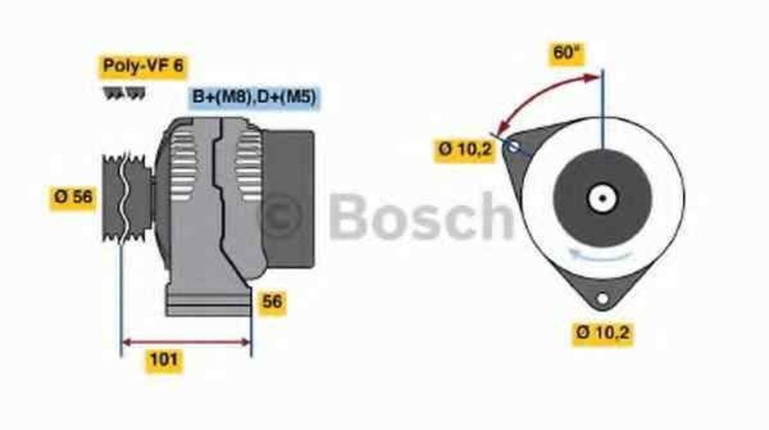 Generator / Alternator MERCEDES-BENZ C-CLASS combi (S202) BOSCH 0 986 039 750