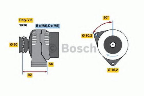 Generator / Alternator MERCEDES C-CLASS Combi (S202) (1996 - 2001) BOSCH 0 986 041 520 piesa NOUA