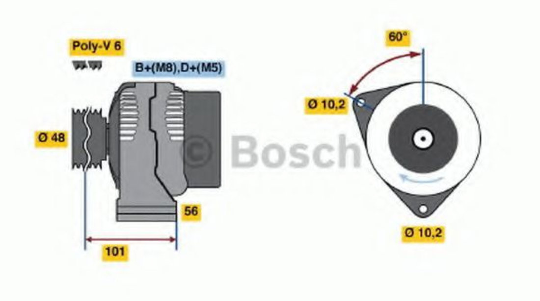 Generator / Alternator MERCEDES C-CLASS Combi (S202) (1996 - 2001) BOSCH 0 986 039 740 piesa NOUA