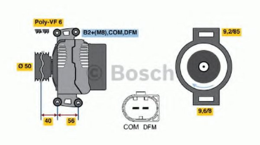 Generator / Alternator MERCEDES C-CLASS Sportscoupe (CL203) (2001 - 2011) BOSCH 0 986 048 550 piesa NOUA