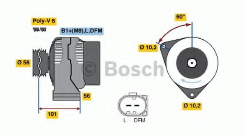 Generator / Alternator MERCEDES C-CLASS (W203) (2000 - 2007) BOSCH 0 986 042 550 piesa NOUA